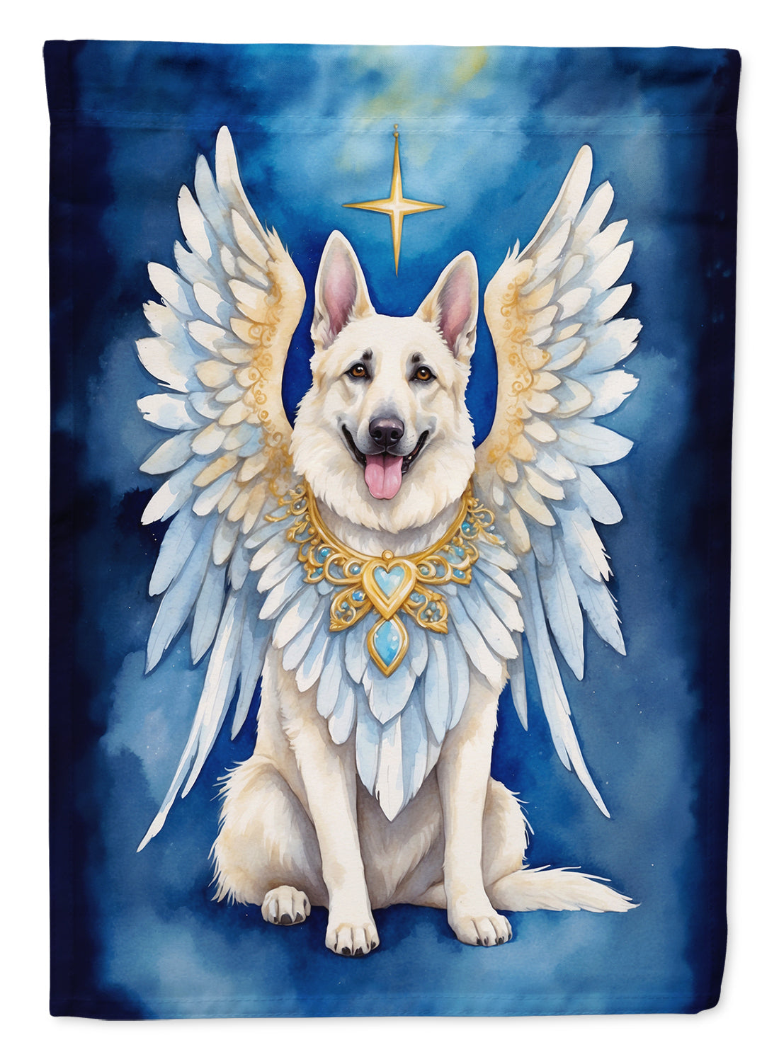 White German Shepherd My Angel Garden Flag Mailbox Decorative Yard Banner Outside Patio Artwork for Flower Beds, Garden Size, Multicolor
