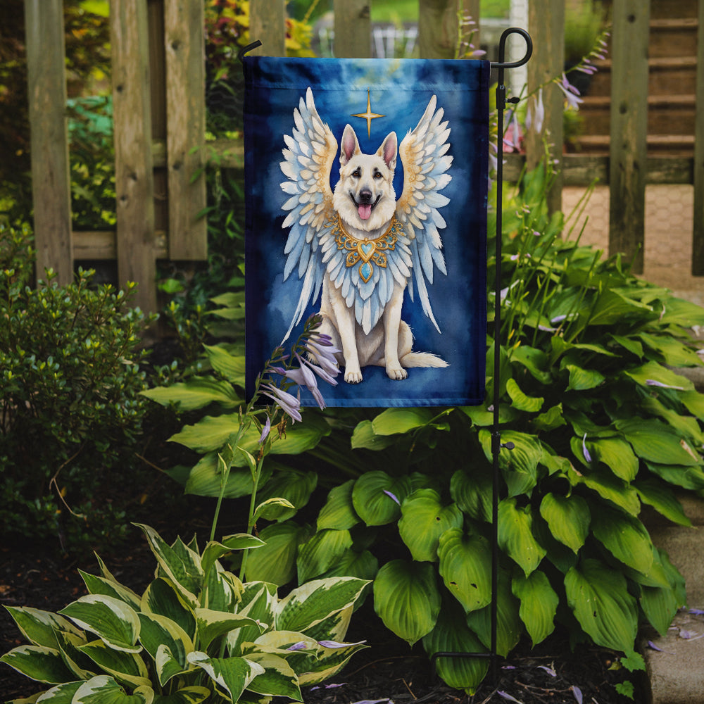 White German Shepherd My Angel Garden Flag Mailbox Decorative Yard Banner Outside Patio Artwork for Flower Beds, Garden Size, Multicolor