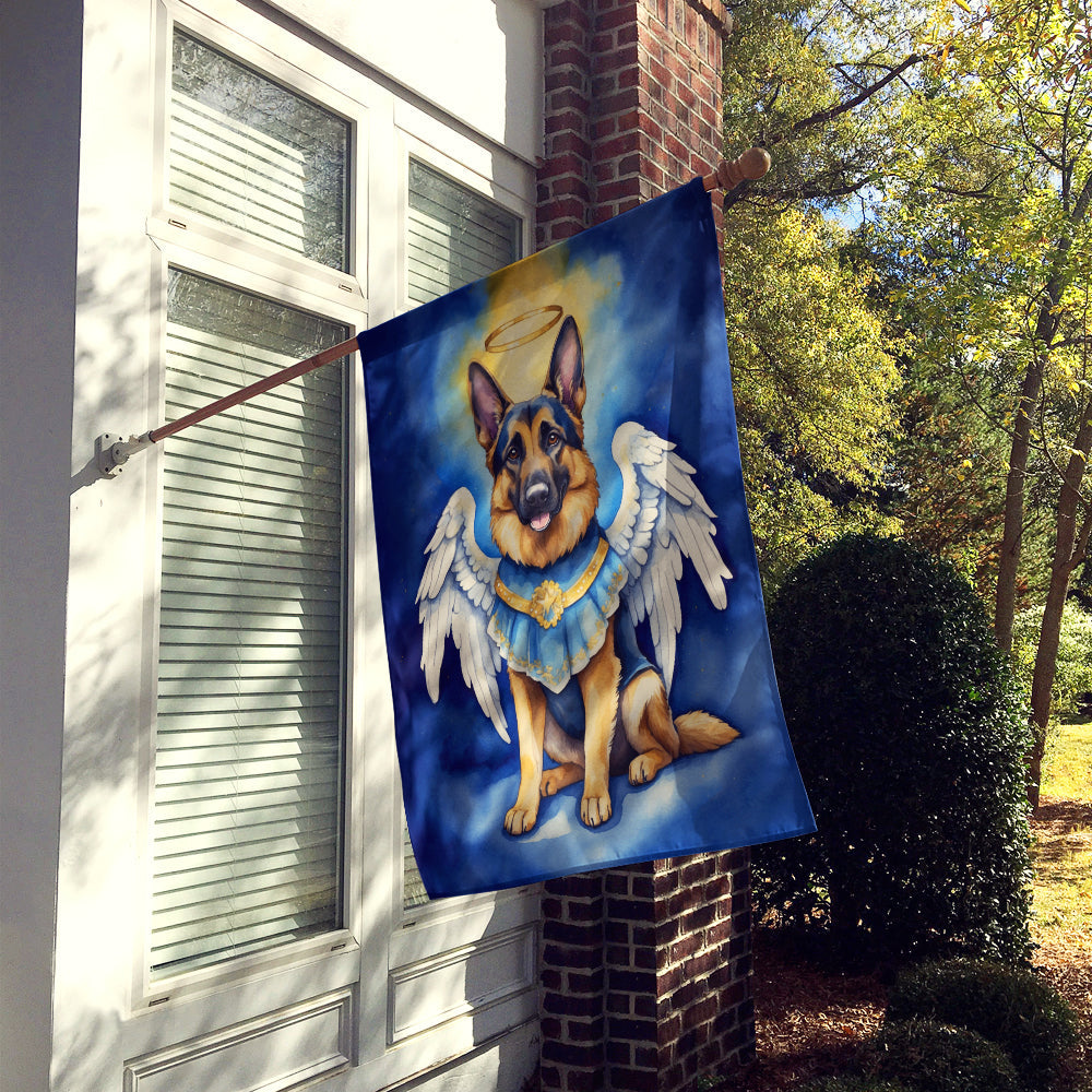 German Shepherd My Angel House Flag 28x40 Porch Sleeve Pole Decorative Outside Yard Banner Artwork Wall Hanging, Polyester