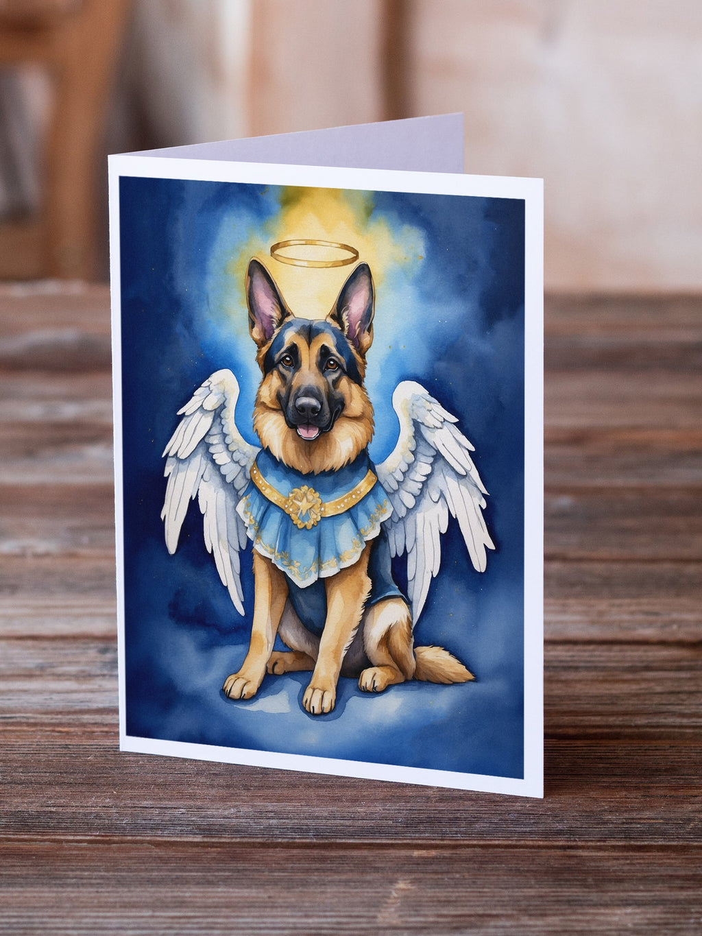 German Shepherd My Angel Greeting Cards Pack of 8 Blank Cards with Envelopes Whimsical A7 Size 5x7