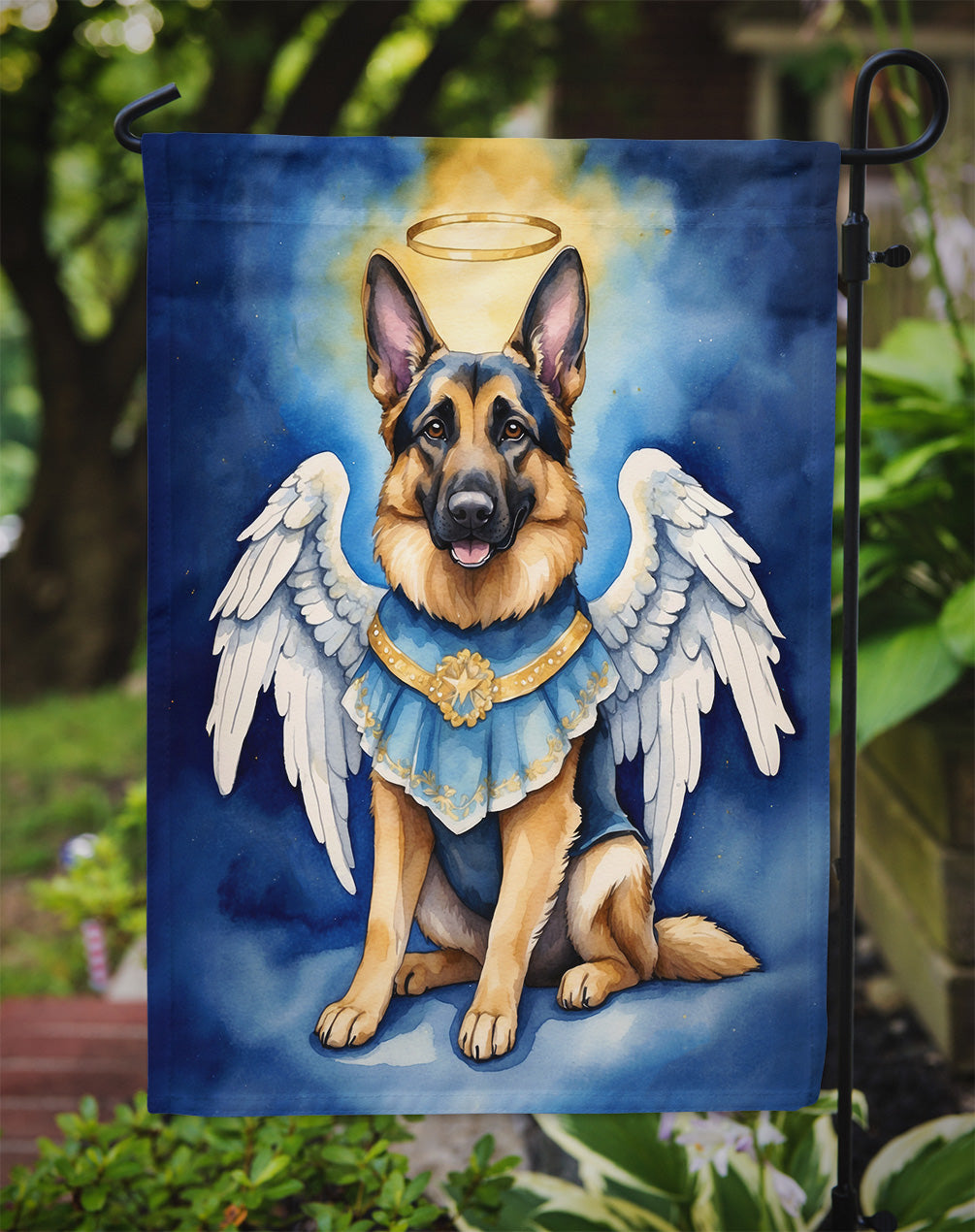 German Shepherd My Angel Garden Flag Mailbox Decorative Yard Banner Outside Patio Artwork for Flower Beds, Garden Size, Multicolor