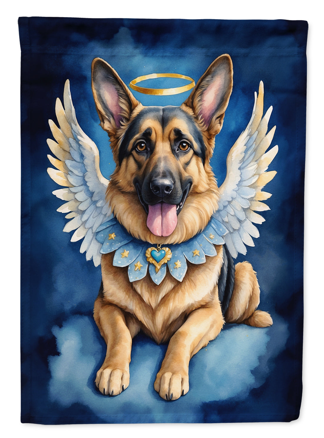 German Shepherd My Angel House Flag 28x40 Porch Sleeve Pole Decorative Outside Yard Banner Artwork Wall Hanging, Polyester