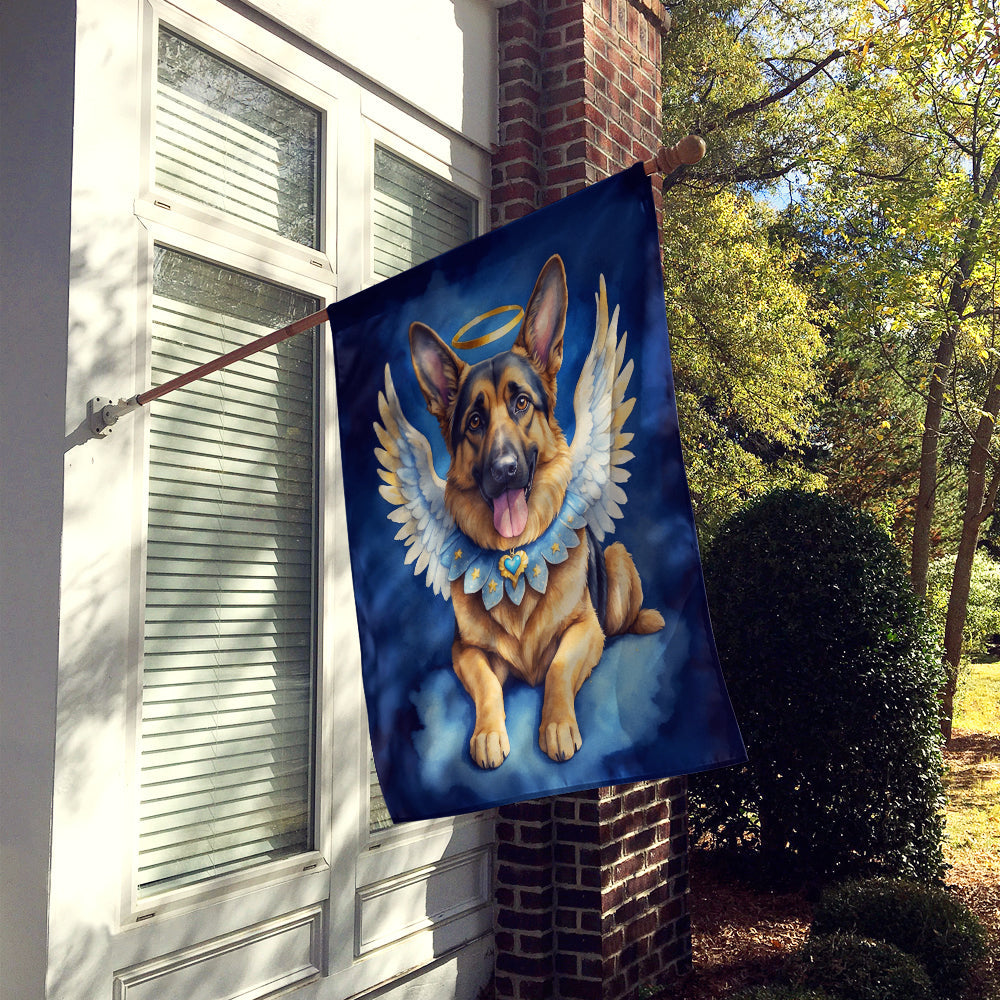 German Shepherd My Angel House Flag 28x40 Porch Sleeve Pole Decorative Outside Yard Banner Artwork Wall Hanging, Polyester