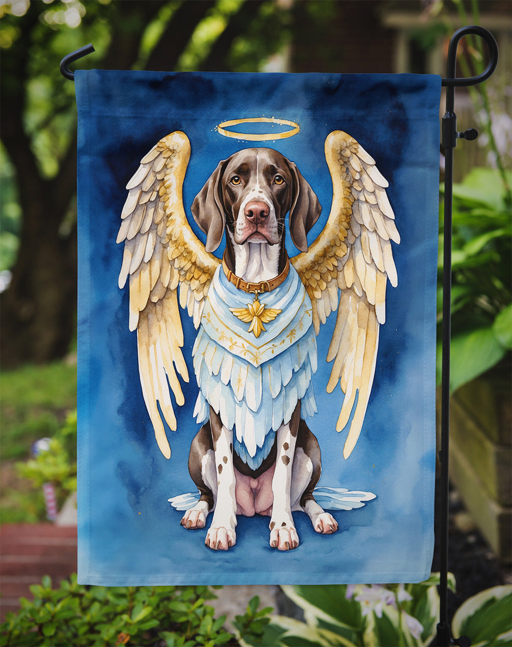 German Shorthaired Pointer My Angel Garden Flag Mailbox Decorative Yard Banner Outside Patio Artwork for Flower Beds, Garden Size, Multicolor
