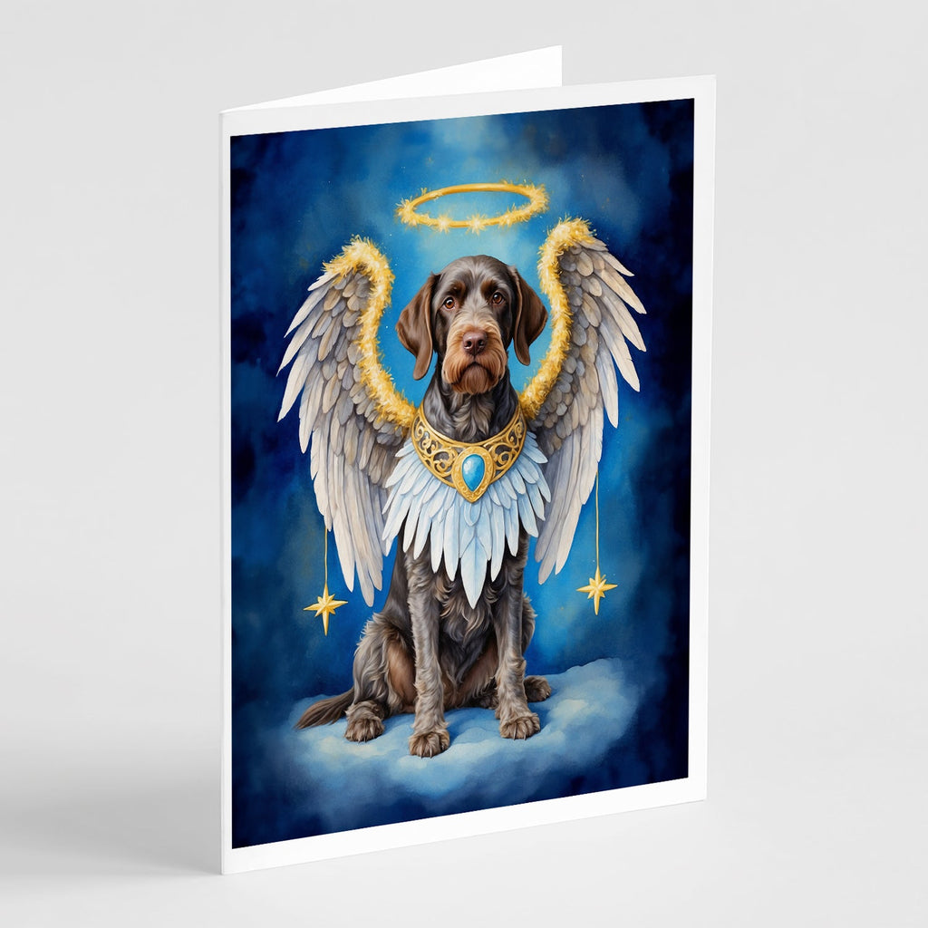 German Wirehaired Pointer My Angel Greeting Cards Pack of 8 Blank Cards with Envelopes Whimsical A7 Size 5x7