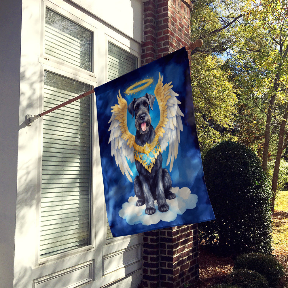 Giant Schnauzer My Angel House Flag 28x40 Porch Sleeve Pole Decorative Outside Yard Banner Artwork Wall Hanging, Polyester
