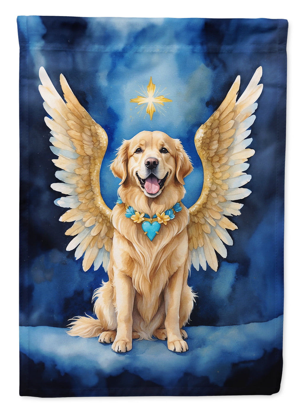 Golden Retriever My Angel House Flag 28x40 Porch Sleeve Pole Decorative Outside Yard Banner Artwork Wall Hanging, Polyester