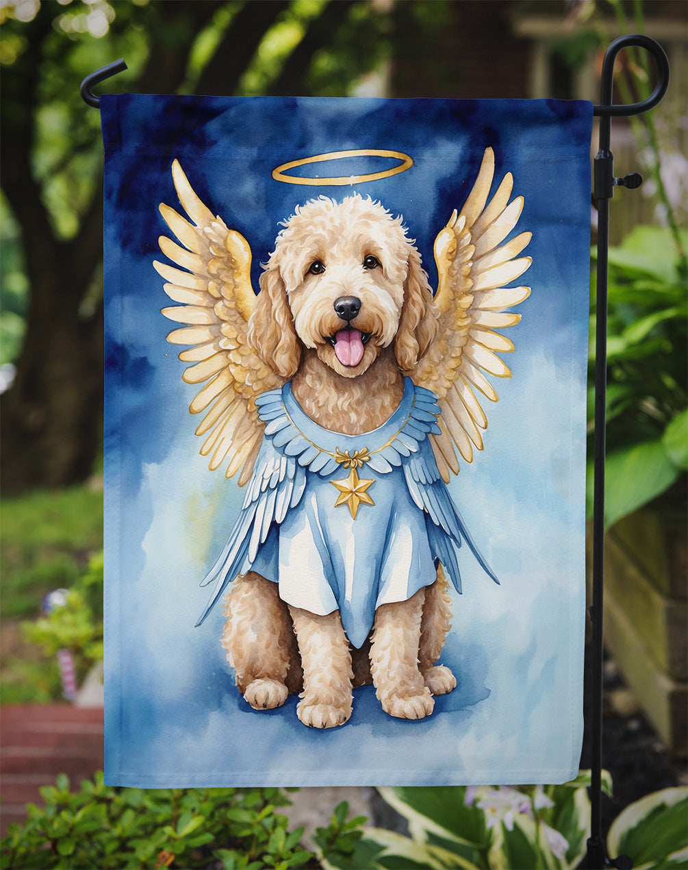 Goldendoodle My Angel Garden Flag Mailbox Decorative Yard Banner Outside Patio Artwork for Flower Beds, Garden Size, Multicolor