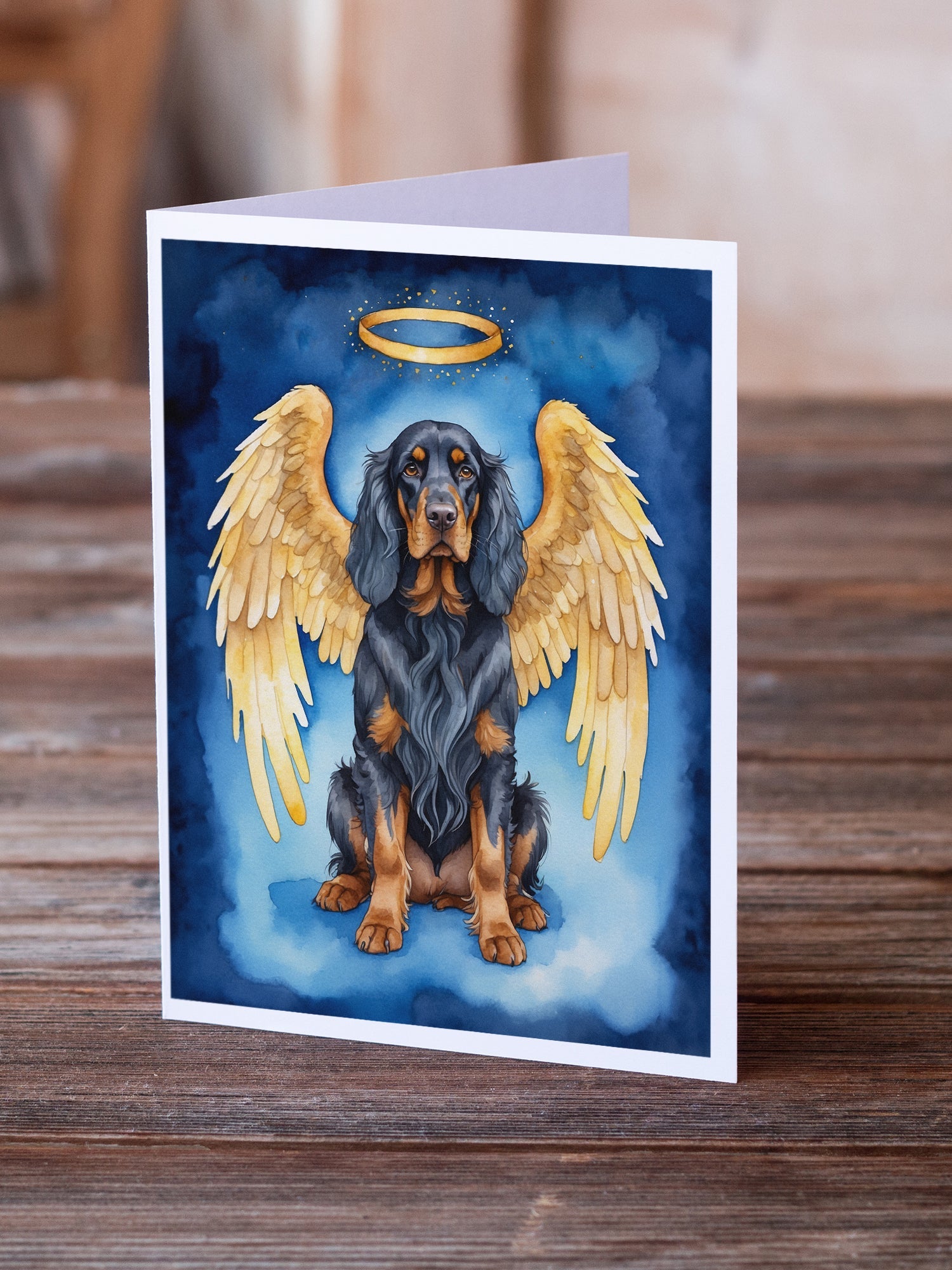 Gordon Setter My Angel Greeting Cards Pack of 8 Blank Cards with Envelopes Whimsical A7 Size 5x7