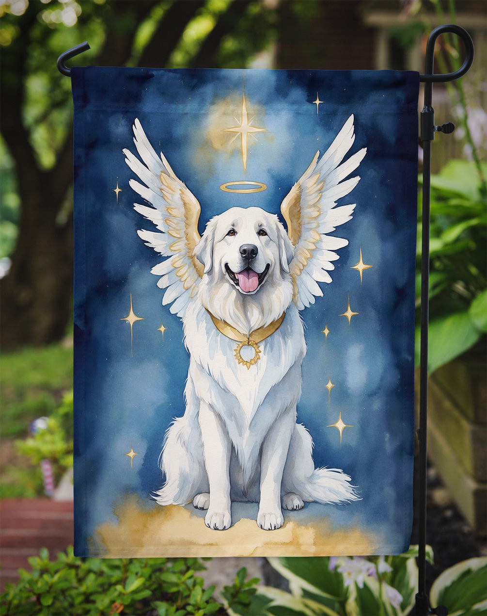 Great Pyrenees My Angel Garden Flag Mailbox Decorative Yard Banner Outside Patio Artwork for Flower Beds, Garden Size, Multicolor