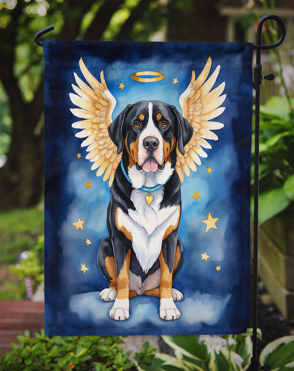 Greater Swiss Mountain Dog My Angel Garden Flag Mailbox Decorative Yard Banner Outside Patio Artwork for Flower Beds, Garden Size, Multicolor