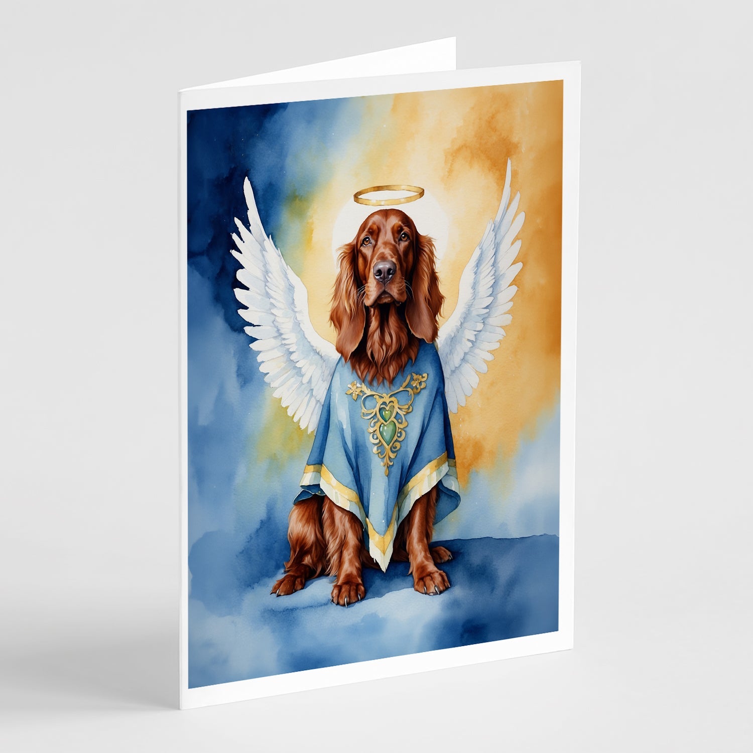 Irish Setter My Angel Greeting Cards Pack of 8 Blank Cards with Envelopes Whimsical A7 Size 5x7