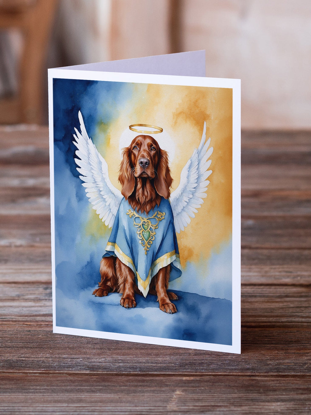 Irish Setter My Angel Greeting Cards Pack of 8 Blank Cards with Envelopes Whimsical A7 Size 5x7