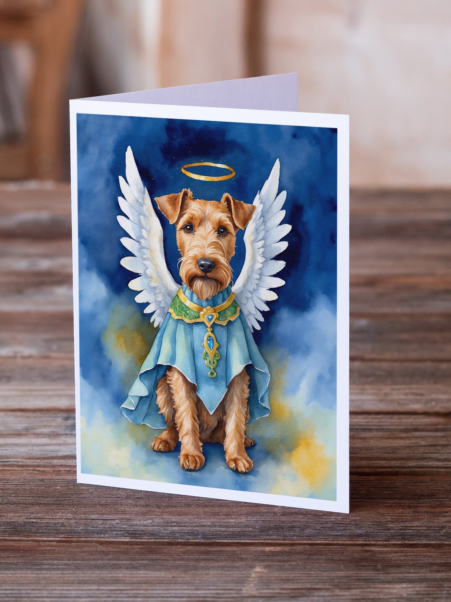 Irish Terrier My Angel Greeting Cards Pack of 8 Blank Cards with Envelopes Whimsical A7 Size 5x7