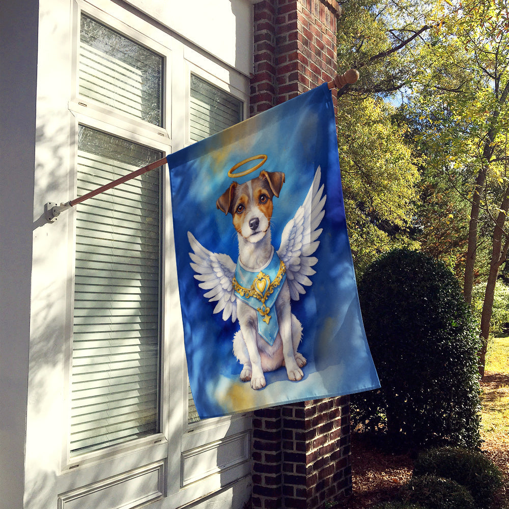 Jack Russell Terrier My Angel House Flag 28x40 Porch Sleeve Pole Decorative Outside Yard Banner Artwork Wall Hanging, Polyester