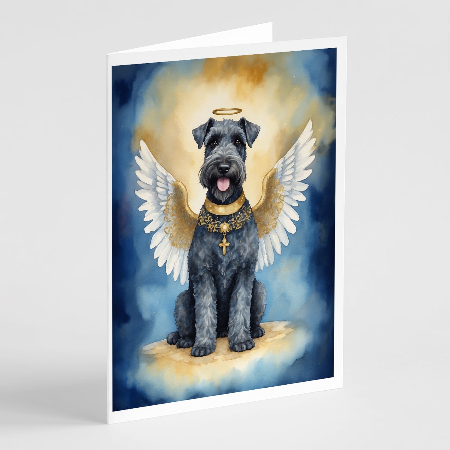 Kerry Blue Terrier My Angel Greeting Cards Pack of 8 Blank Cards with Envelopes Whimsical A7 Size 5x7