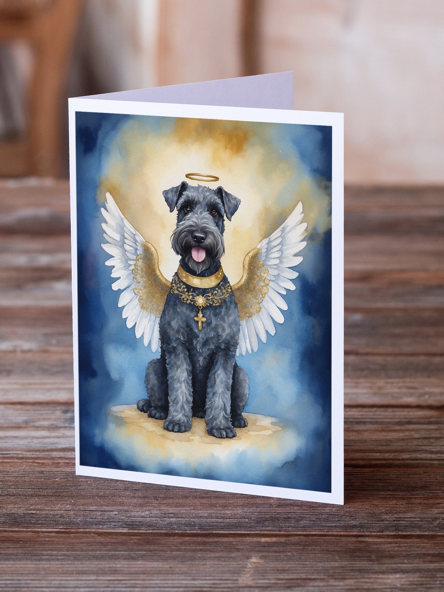 Kerry Blue Terrier My Angel Greeting Cards Pack of 8 Blank Cards with Envelopes Whimsical A7 Size 5x7