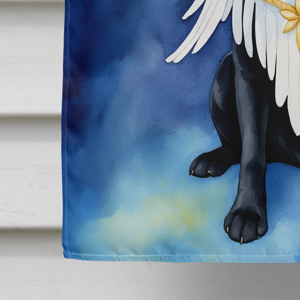 Black Labrador Retriever My Angel House Flag 28x40 Porch Sleeve Pole Decorative Outside Yard Banner Artwork Wall Hanging, Polyester