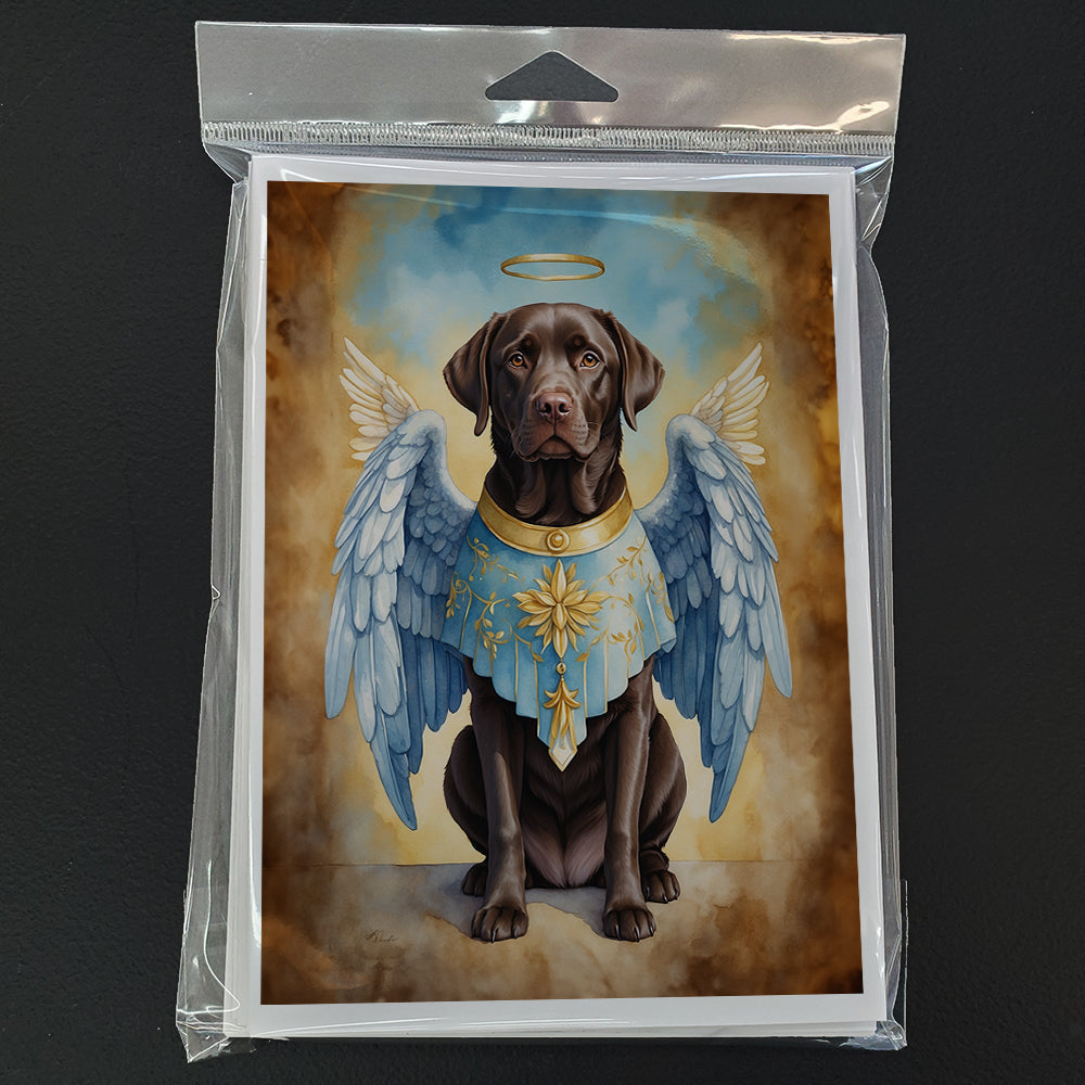 Chocolate Labrador Retriever My Angel Greeting Cards Pack of 8 Blank Cards with Envelopes Whimsical A7 Size 5x7