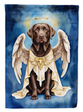 Chocolate Labrador Retriever My Angel House Flag 28x40 Porch Sleeve Pole Decorative Outside Yard Banner Artwork Wall Hanging, Polyester