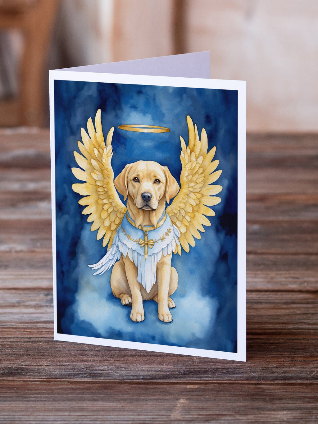 Yellow Chocolate Labrador Retriever My Angel Greeting Cards Pack of 8 Blank Cards with Envelopes Whimsical A7 Size 5x7