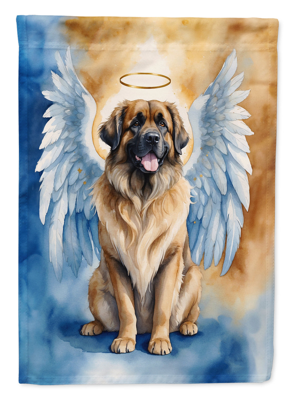 Leonberger My Angel House Flag 28x40 Porch Sleeve Pole Decorative Outside Yard Banner Artwork Wall Hanging, Polyester