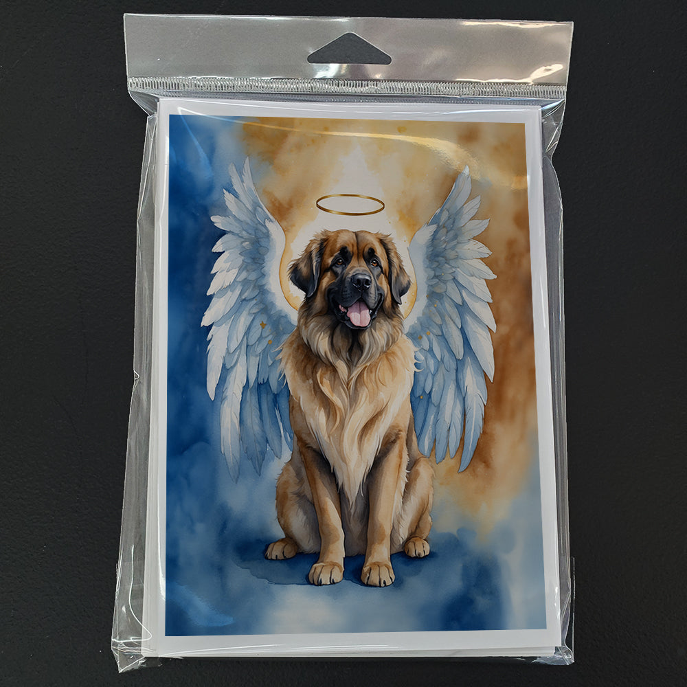 Leonberger My Angel Greeting Cards Pack of 8 Blank Cards with Envelopes Whimsical A7 Size 5x7