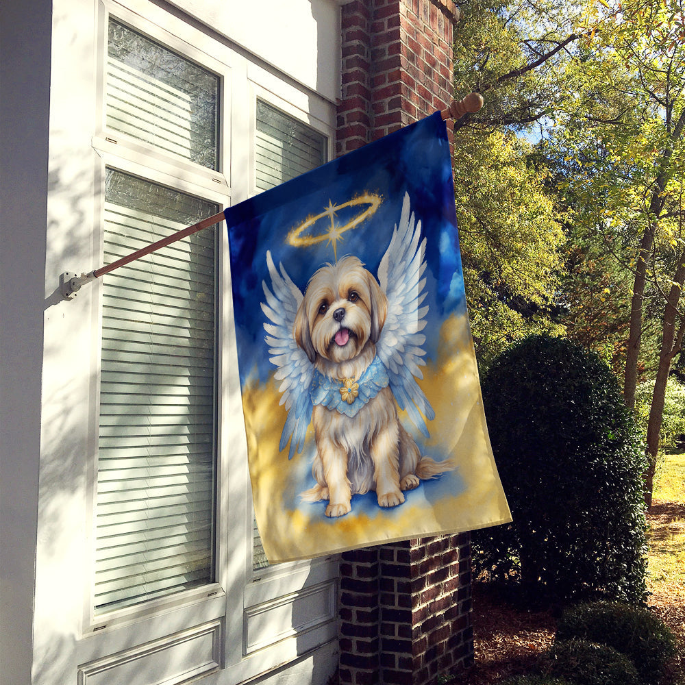 Lhasa Apso My Angel House Flag 28x40 Porch Sleeve Pole Decorative Outside Yard Banner Artwork Wall Hanging, Polyester