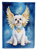 Maltese My Angel House Flag 28x40 Porch Sleeve Pole Decorative Outside Yard Banner Artwork Wall Hanging, Polyester