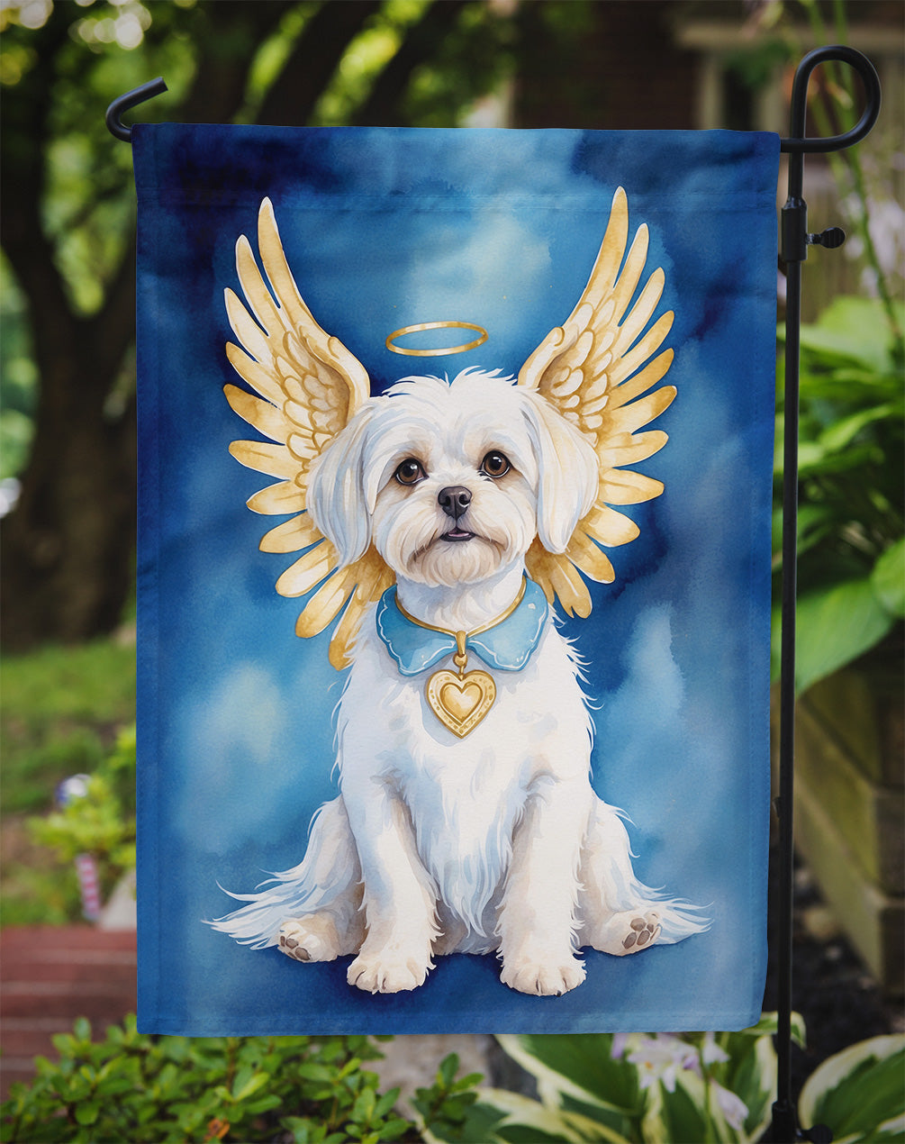 Maltese My Angel Garden Flag Mailbox Decorative Yard Banner Outside Patio Artwork for Flower Beds, Garden Size, Multicolor