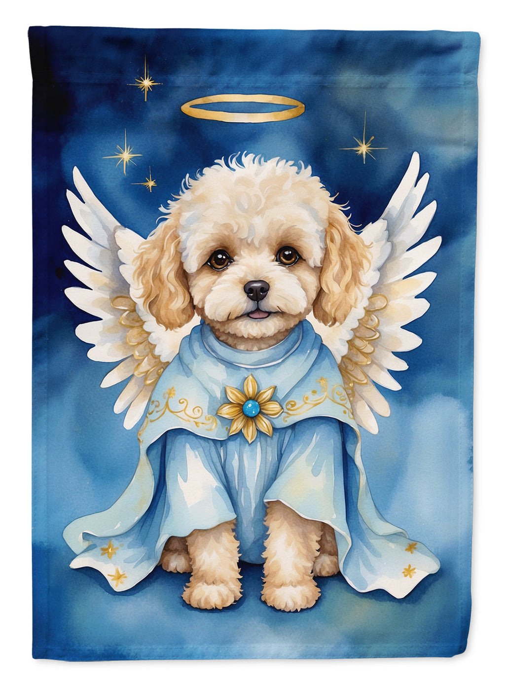 Maltipoo My Angel House Flag 28x40 Porch Sleeve Pole Decorative Outside Yard Banner Artwork Wall Hanging, Polyester