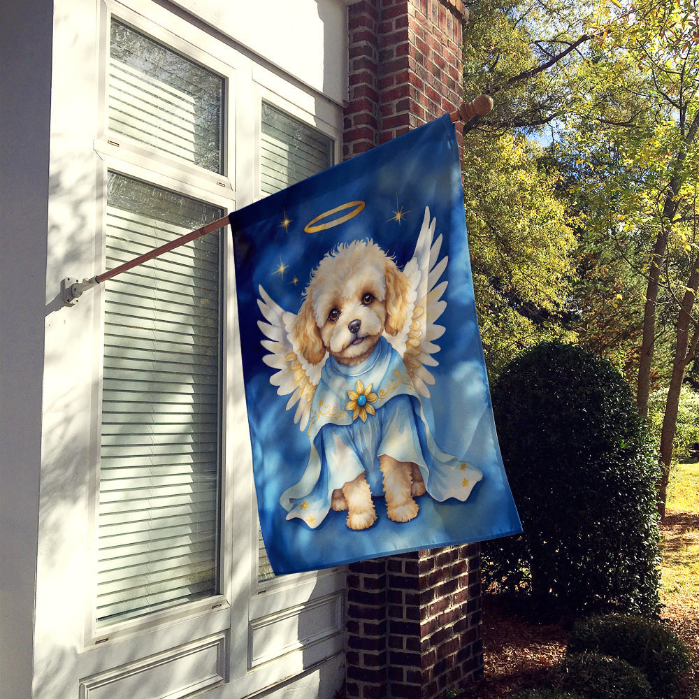 Maltipoo My Angel House Flag 28x40 Porch Sleeve Pole Decorative Outside Yard Banner Artwork Wall Hanging, Polyester