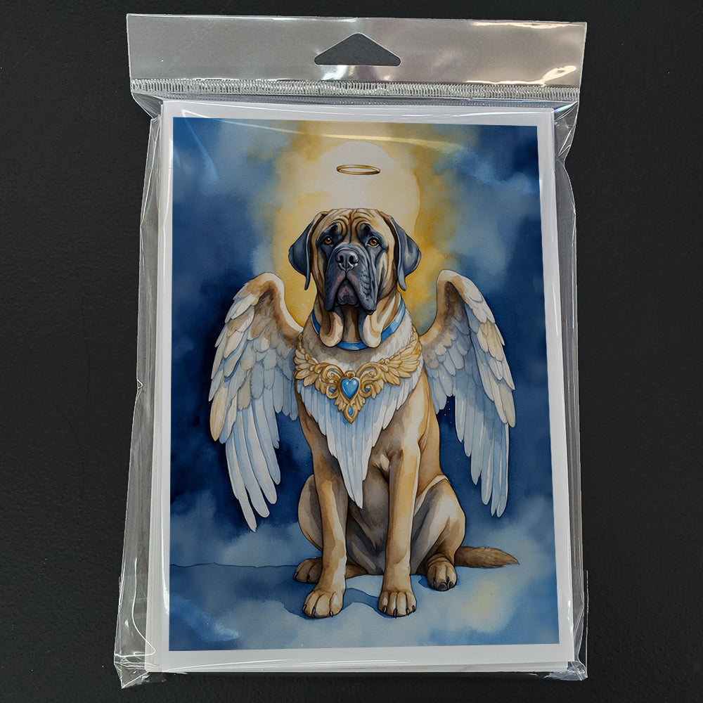 Mastiff My Angel Greeting Cards Pack of 8 Blank Cards with Envelopes Whimsical A7 Size 5x7
