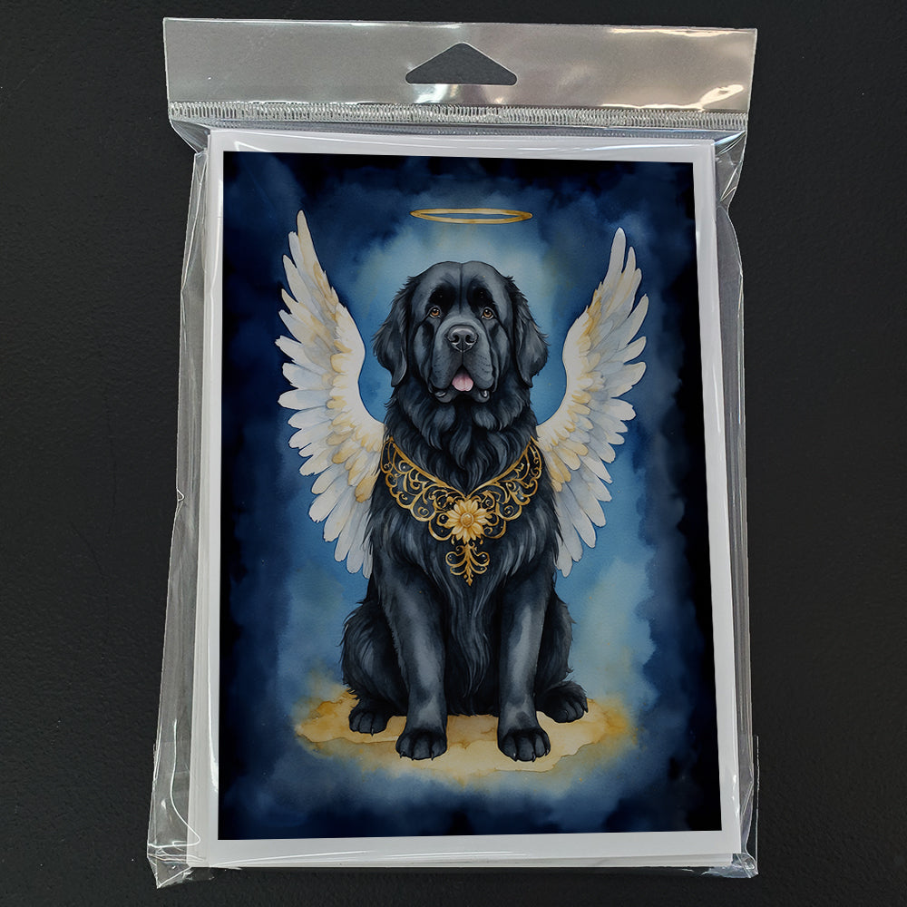 Newfoundland My Angel Greeting Cards Pack of 8 Blank Cards with Envelopes Whimsical A7 Size 5x7
