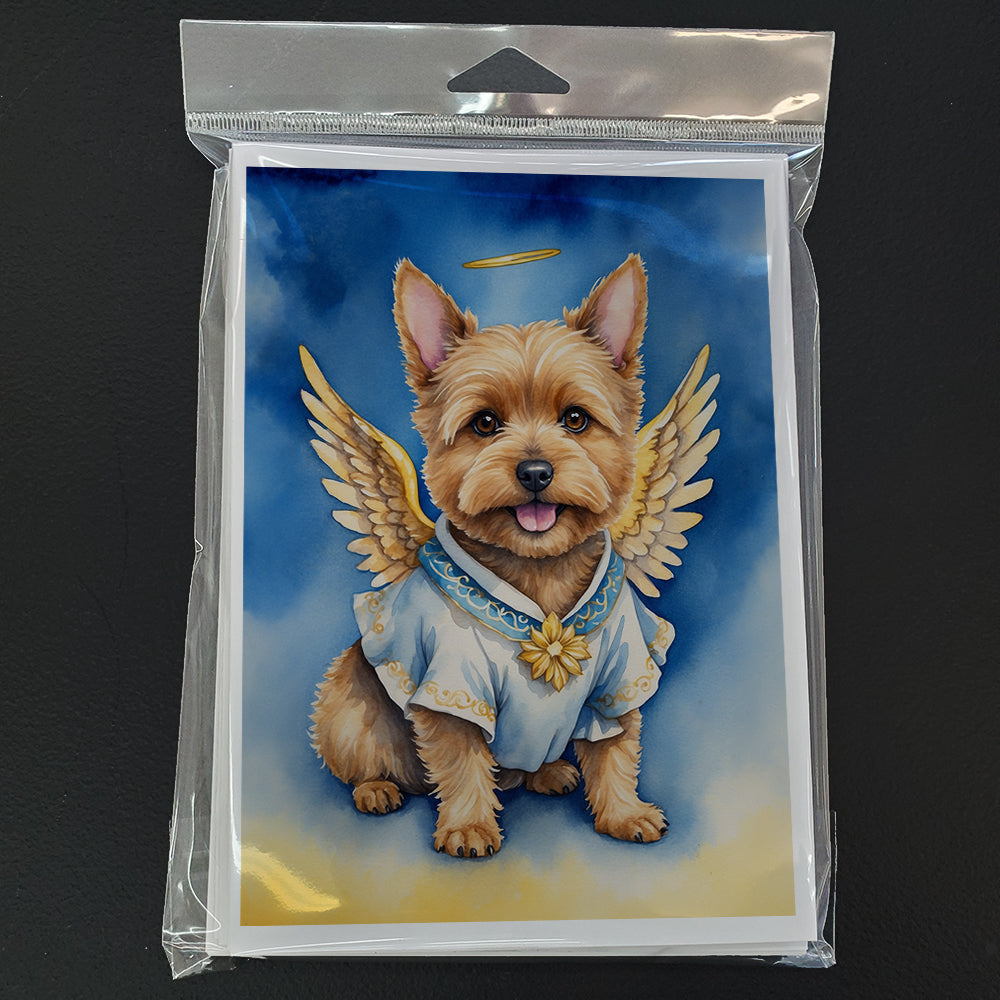 Norwich Terrier My Angel Greeting Cards Pack of 8 Blank Cards with Envelopes Whimsical A7 Size 5x7