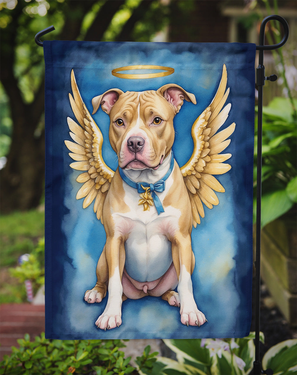 Pit Bull Terrier My Angel Garden Flag Mailbox Decorative Yard Banner Outside Patio Artwork for Flower Beds, Garden Size, Multicolor