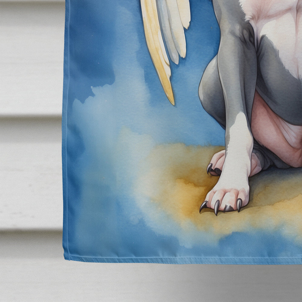 Pit Bull Terrier My Angel House Flag 28x40 Porch Sleeve Pole Decorative Outside Yard Banner Artwork Wall Hanging, Polyester