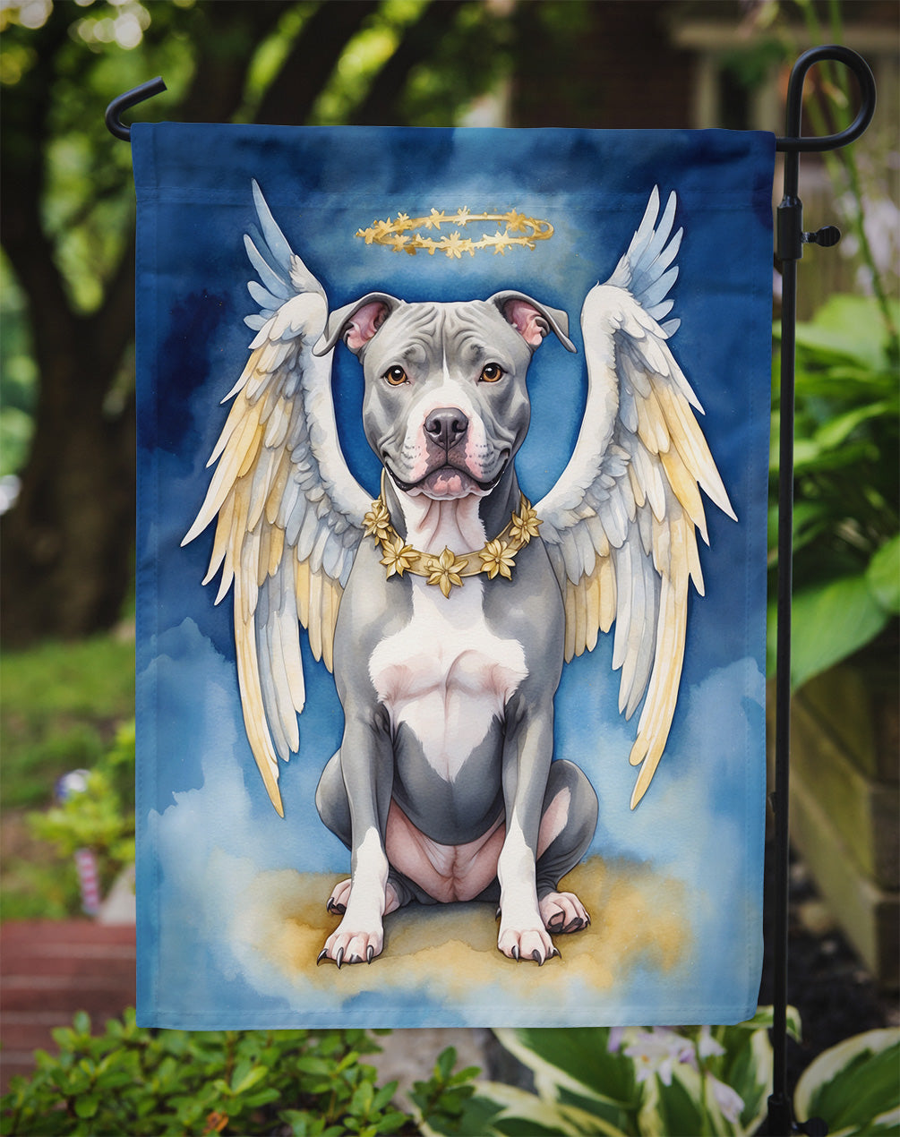 Pit Bull Terrier My Angel Garden Flag Mailbox Decorative Yard Banner Outside Patio Artwork for Flower Beds, Garden Size, Multicolor