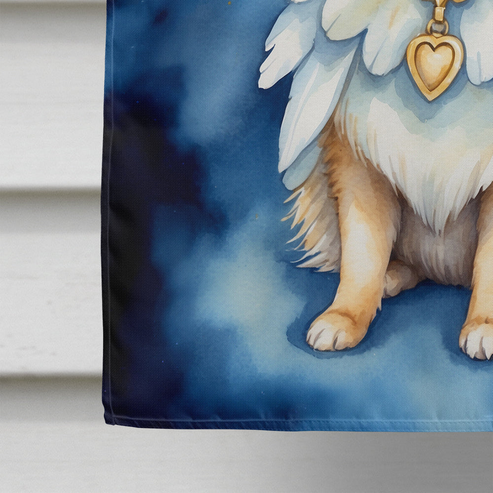 Pomeranian My Angel House Flag 28x40 Porch Sleeve Pole Decorative Outside Yard Banner Artwork Wall Hanging, Polyester
