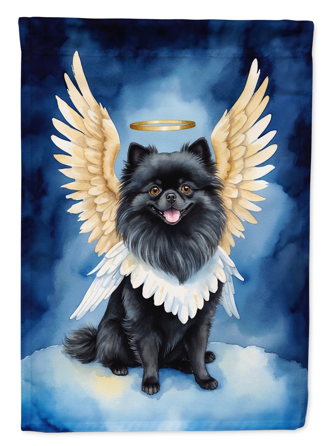 Black Pomeranian My Angel Garden Flag Mailbox Decorative Yard Banner Outside Patio Artwork for Flower Beds, Garden Size, Multicolor