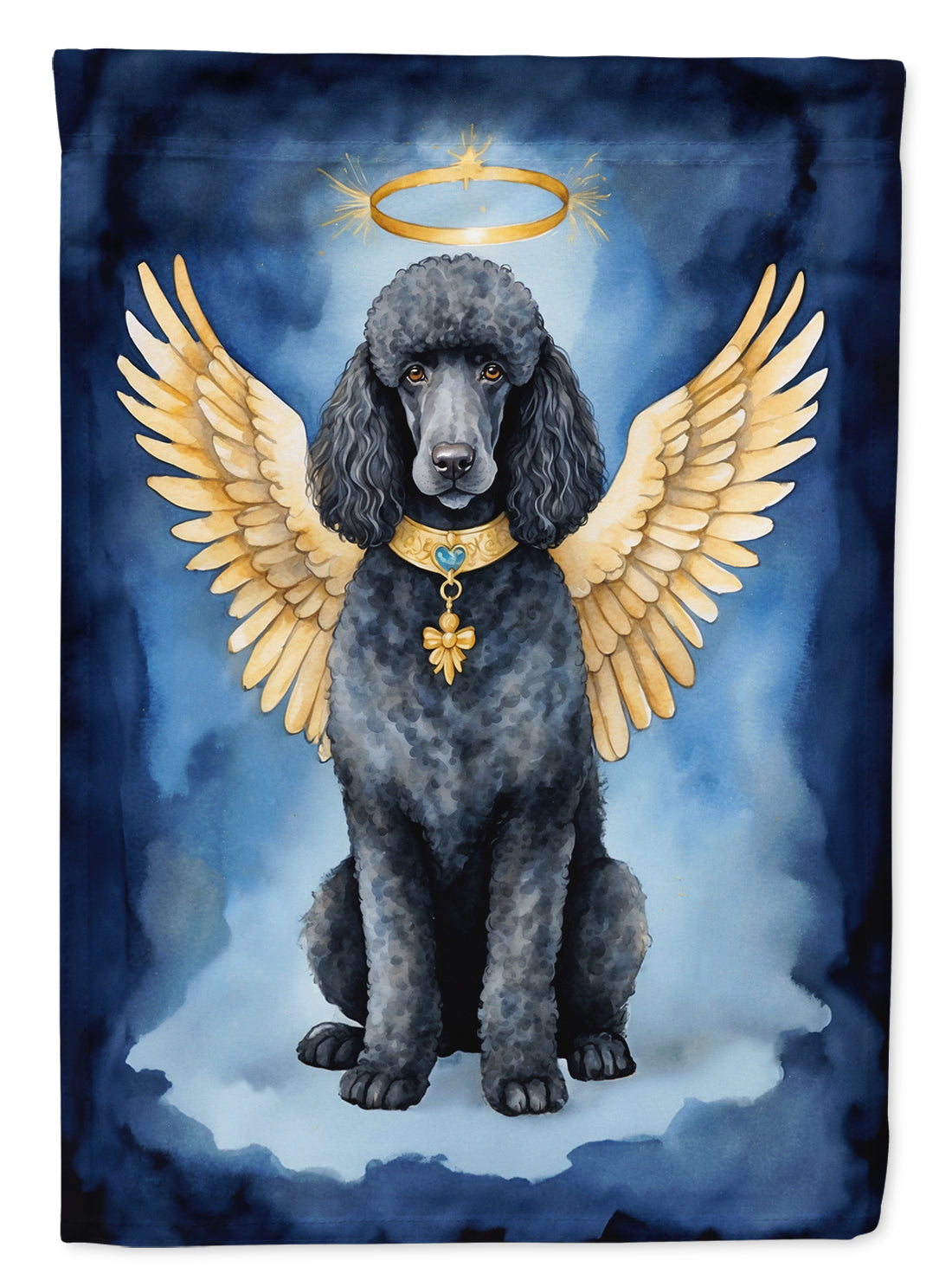 Black Poodle My Angel House Flag 28x40 Porch Sleeve Pole Decorative Outside Yard Banner Artwork Wall Hanging, Polyester