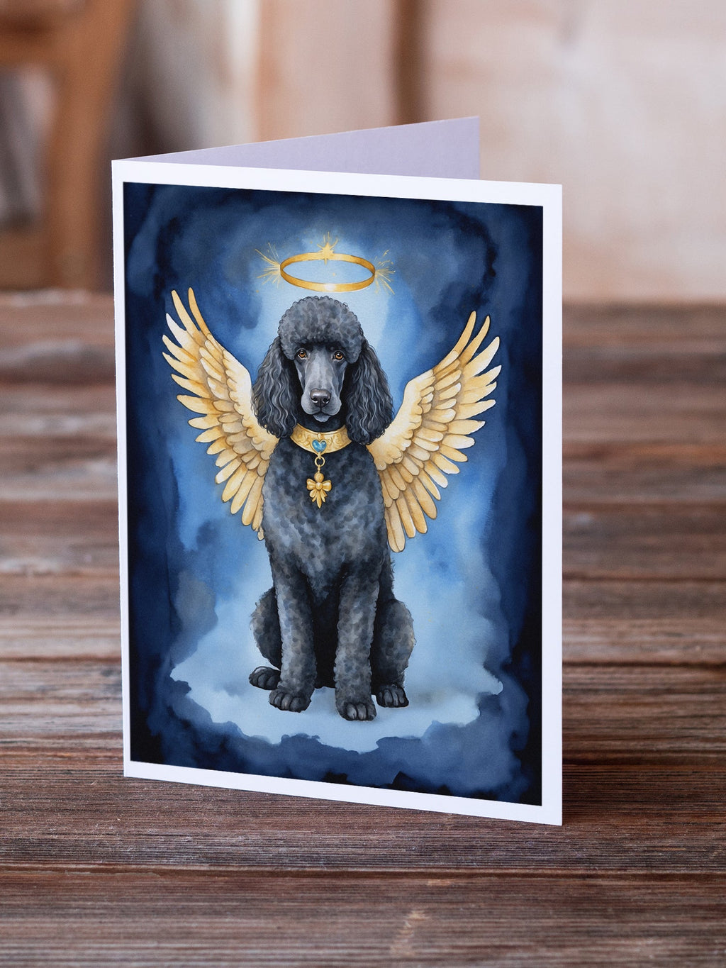 Black Poodle My Angel Greeting Cards Pack of 8 Blank Cards with Envelopes Whimsical A7 Size 5x7