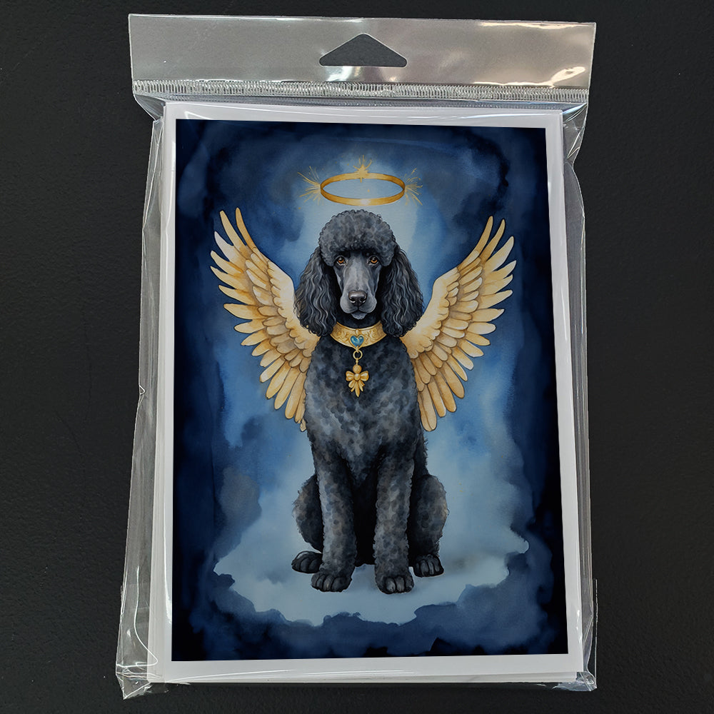 Black Poodle My Angel Greeting Cards Pack of 8 Blank Cards with Envelopes Whimsical A7 Size 5x7