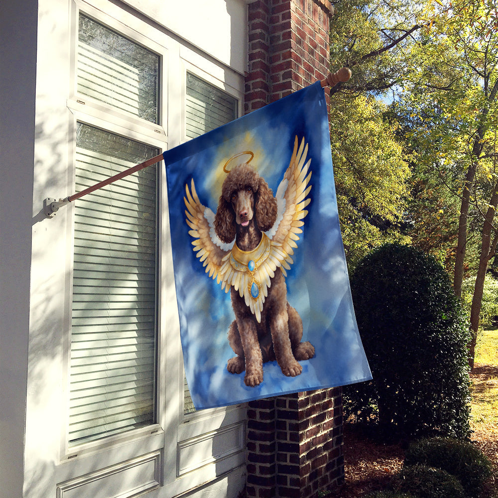 Chocolate Poodle My Angel House Flag 28x40 Porch Sleeve Pole Decorative Outside Yard Banner Artwork Wall Hanging, Polyester