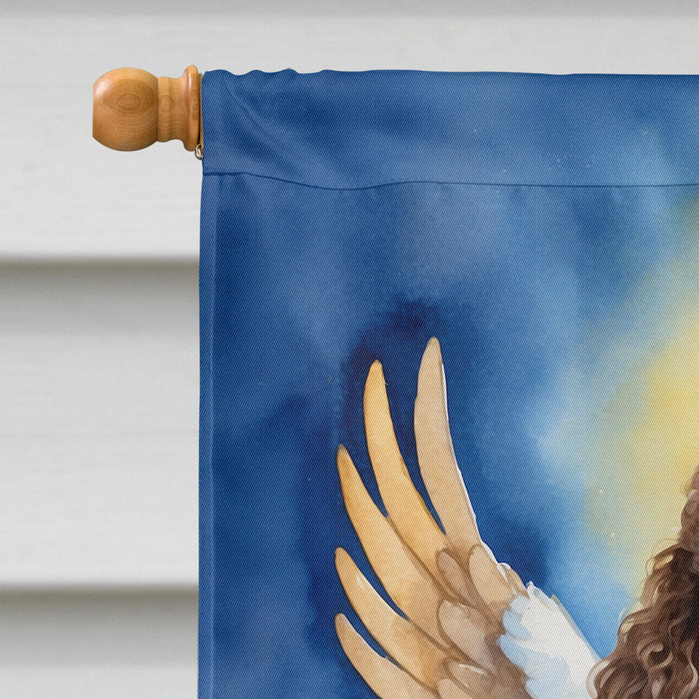 Chocolate Poodle My Angel House Flag 28x40 Porch Sleeve Pole Decorative Outside Yard Banner Artwork Wall Hanging, Polyester