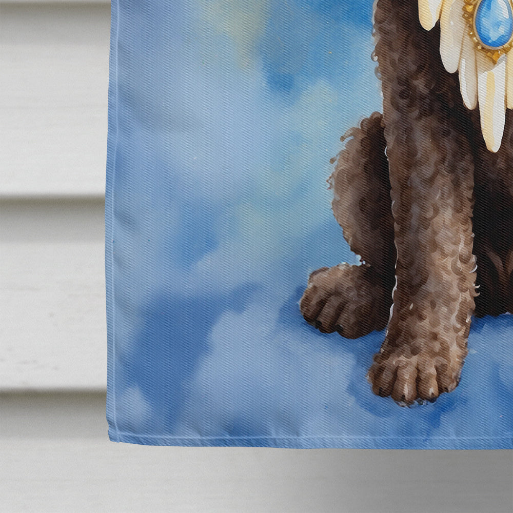 Chocolate Poodle My Angel House Flag 28x40 Porch Sleeve Pole Decorative Outside Yard Banner Artwork Wall Hanging, Polyester