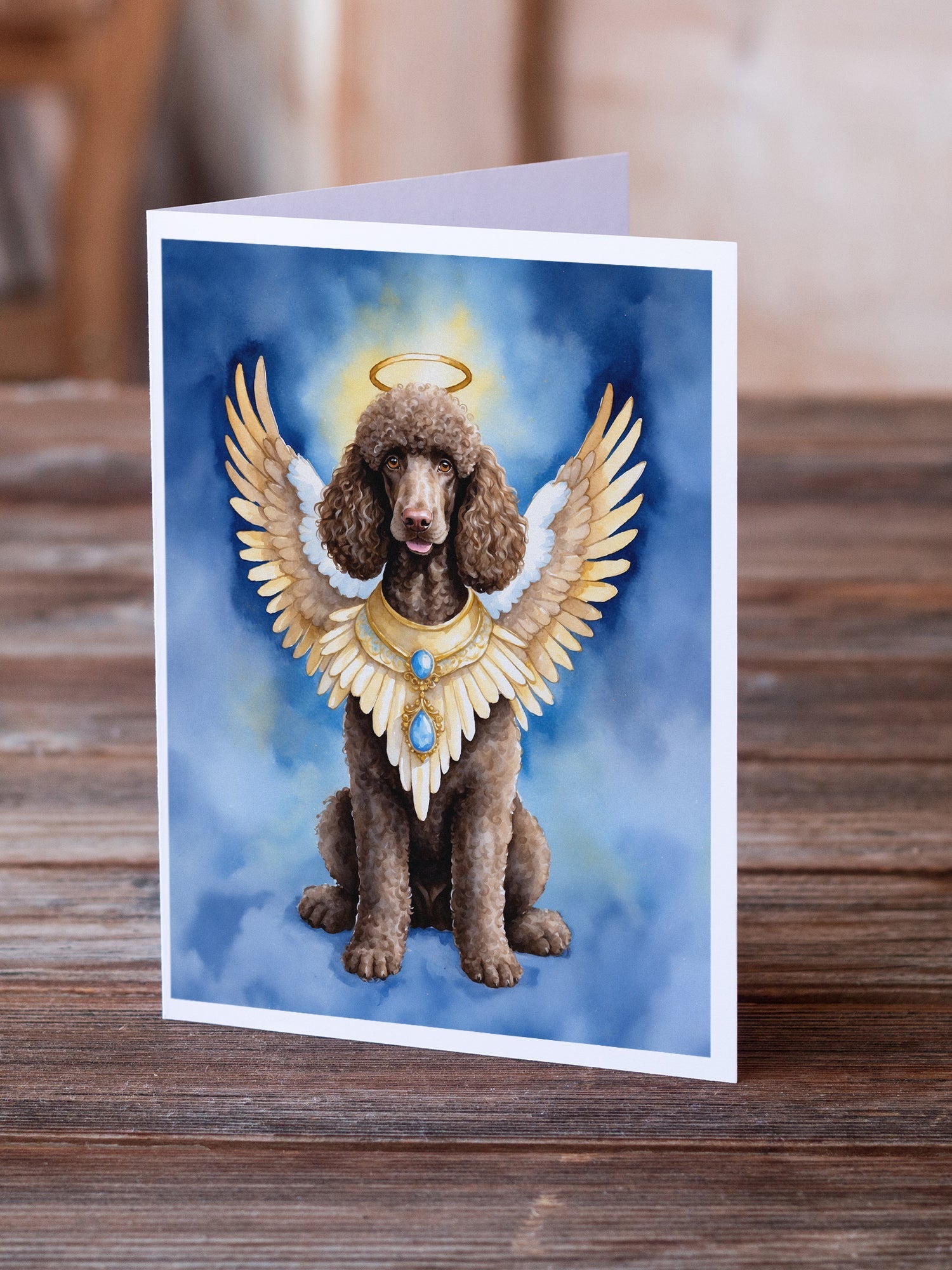 Chocolate Poodle My Angel Greeting Cards Pack of 8 Blank Cards with Envelopes Whimsical A7 Size 5x7