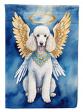 White Poodle My Angel House Flag 28x40 Porch Sleeve Pole Decorative Outside Yard Banner Artwork Wall Hanging, Polyester