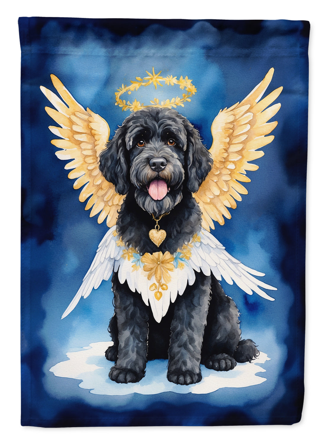 Portuguese Water Dog My Angel Garden Flag Mailbox Decorative Yard Banner Outside Patio Artwork for Flower Beds, Garden Size, Multicolor