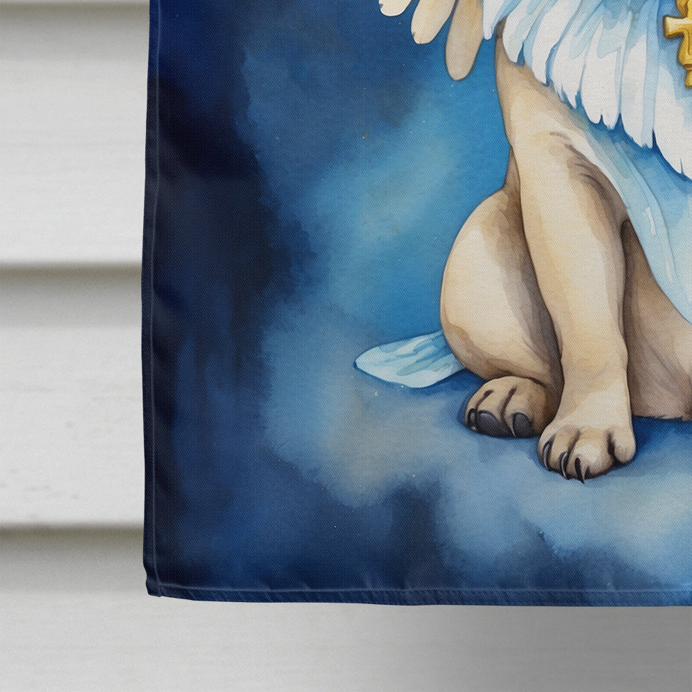 Pug My Angel House Flag 28x40 Porch Sleeve Pole Decorative Outside Yard Banner Artwork Wall Hanging, Polyester